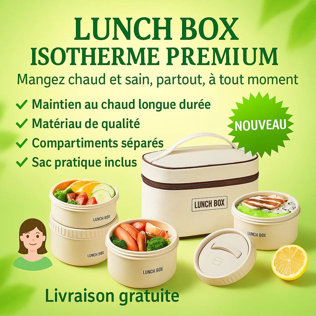Lunch Box Isotherme Premium – Mangez chaud et sain, partout, à tout moment !