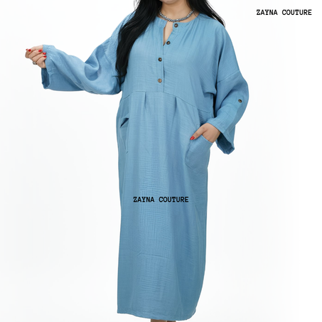 Robe Bohème Boutonnée en Lin