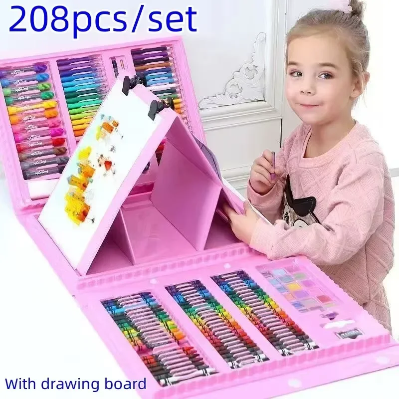 طقم رسم ضخم 208 قطعة فـ علبة وحدة
