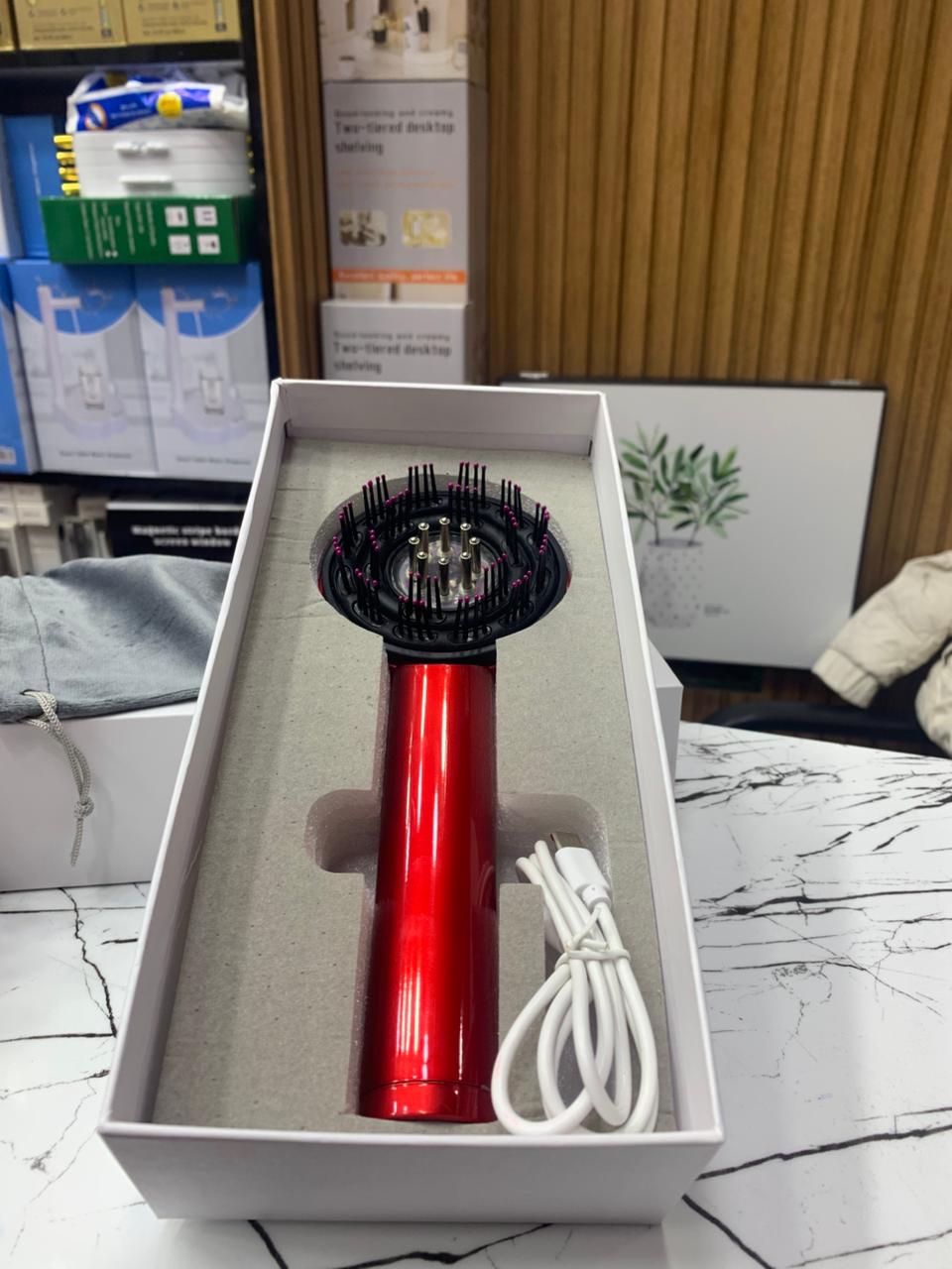 Brosse de massage électrique pour cuir chevelu - Lumière rouge - Massage du cuir chevelu 4 en 1 - Multifonction