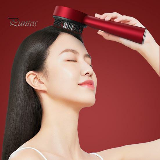 Brosse de massage électrique pour cuir chevelu - Lumière rouge - Massage du cuir chevelu 4 en 1 - Multifonction