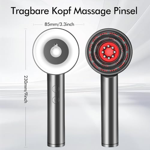 Brosse de massage électrique pour cuir chevelu - Lumière rouge - Massage du cuir chevelu 4 en 1 - Multifonction