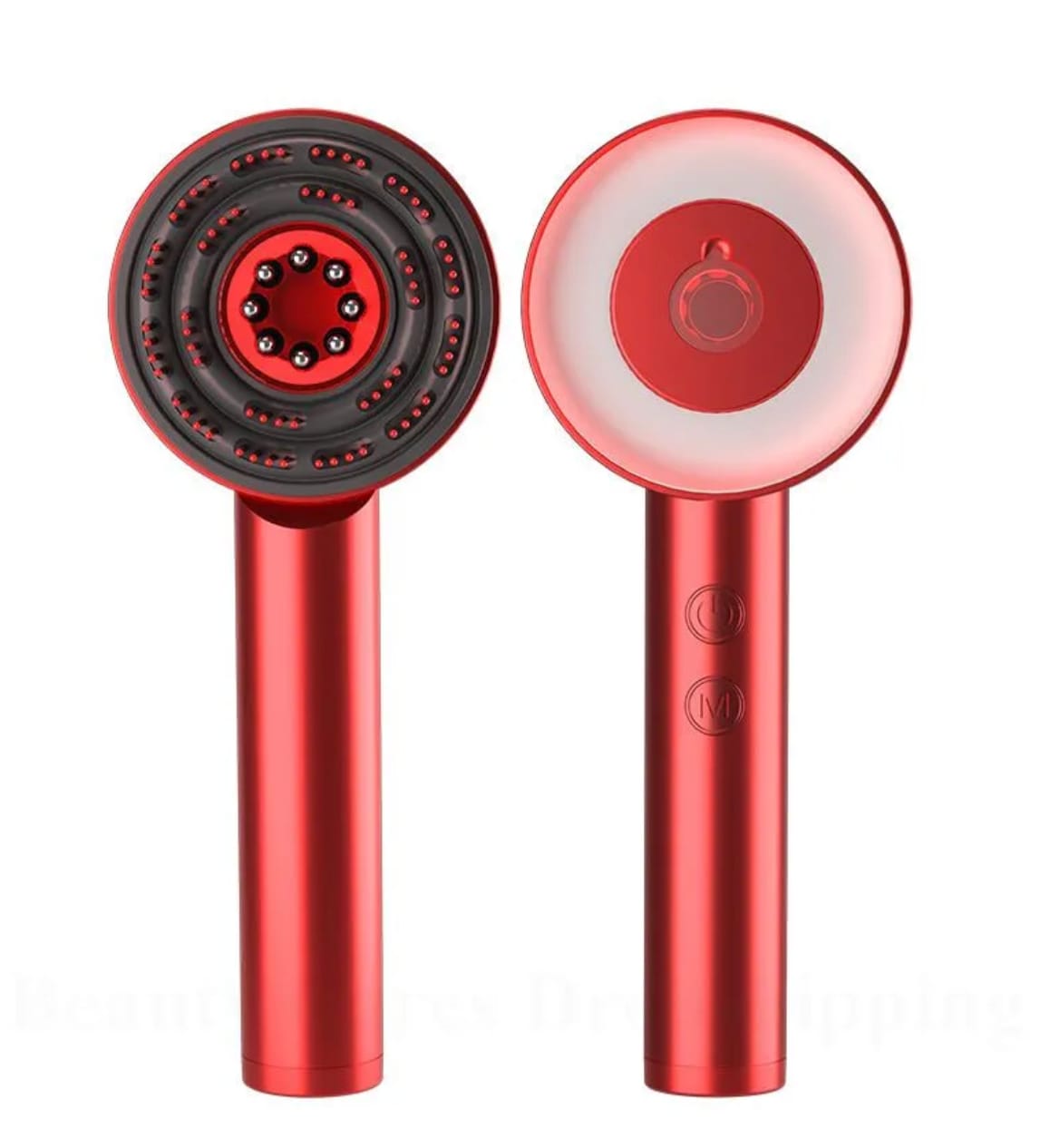 Brosse de massage électrique pour cuir chevelu - Lumière rouge - Massage du cuir chevelu 4 en 1 - Multifonction