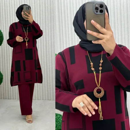 ✨ طقم خيط تركيا – أناقة ودفء فإطلالة وحدة 🧶❤️
