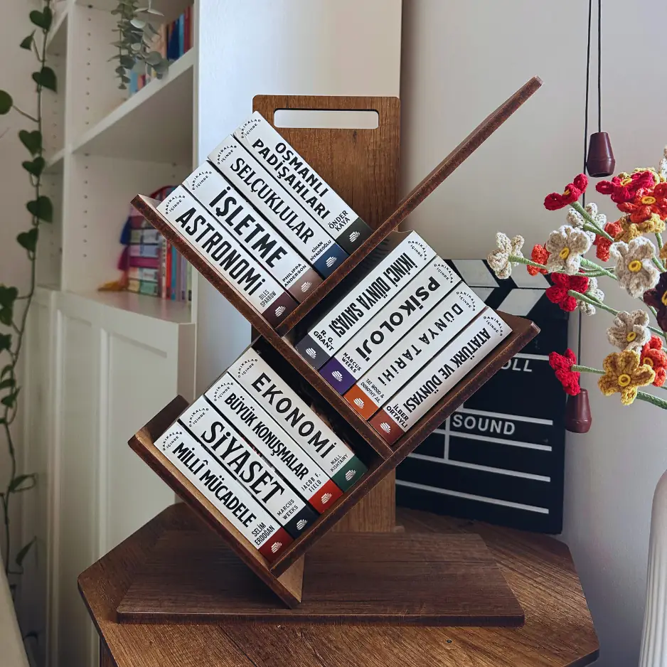 📚 حامل كتب خشبي عصري