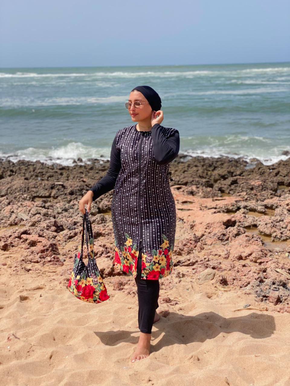 تبحري و تفركسي مع بوركيني طويل 🏊‍♀️☀️