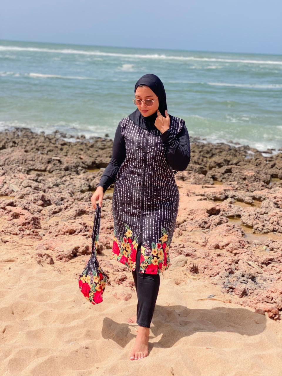 تبحري و تفركسي مع بوركيني طويل 🏊‍♀️☀️