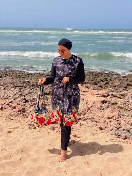 تبحري و تفركسي مع بوركيني طويل 🏊‍♀️☀️