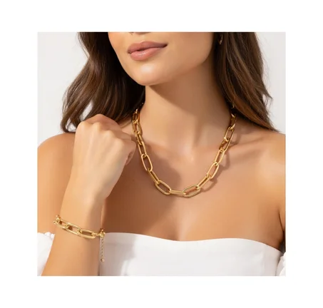 Conjunto Elegante – Collar y Pulsera Dorados
