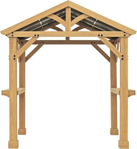 Yardistry Meridian Cedar Wood Grilling Pavilion for Patios, Decks, Garden, Backyard, Durable, Aluminum Roof