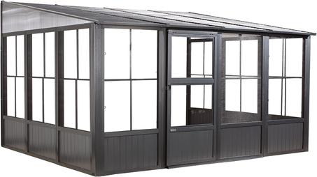 Sojag Outdoor 10' x 10' Charleston Wall-Mounted Solarium, Outdoor Sun Shelter and Shade Structure