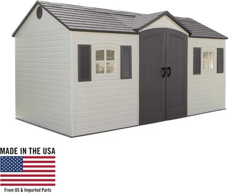 Lifetime 6446 Outdoor Storage Shed, 8 x 15 Foot, Desert Sand