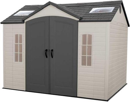 Lifetime 60005 Outdoor Storage Shed with Windows, Skylights and Shelving, 10 x 8 Feet