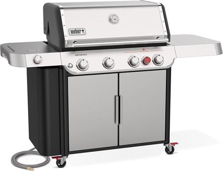 Weber Genesis S-435 Natural Gas Grill for Outdoor Cooking, 4 Burners and 1 Side Burner, Stainless Steel