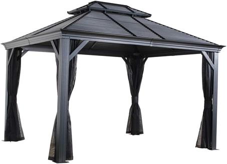 Sojag Outdoor 12' x 16' Mykonos Double Roof Hardtop Gazebo Outdoor Sun Shelter