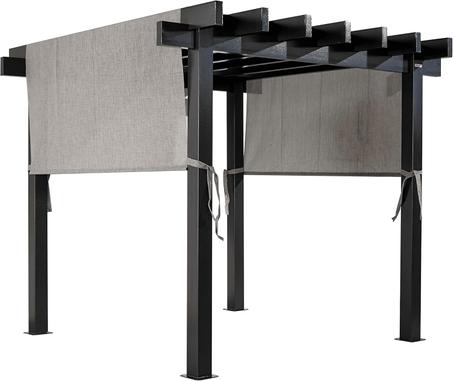 Sojag 10' x 10' x 8' Yamba Outdoor Backyard Pergola Square Shaped Weather-Resistant Aluminum Frame Gazebo, Dark Grey