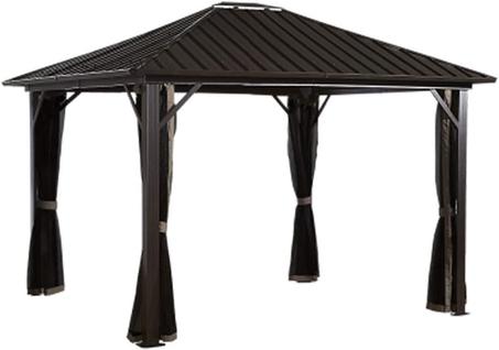 Sojag Outdoor 12' x 12' Genova Hardtop Gazebo 4-Season Outdoor Shelter with Mosquito Net