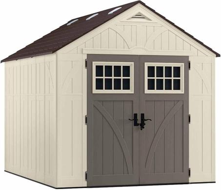 Suncast 8' x 10' Heavy-Duty Resin Tremont Storage Shed, Sand