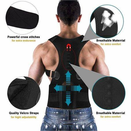 مصحح موقف مغناطيسي للنساء الرجال مشد تقويم العظام دعم الظهر حزام ألم الظهر دعم تقويم حزام المغناطيس العلاج