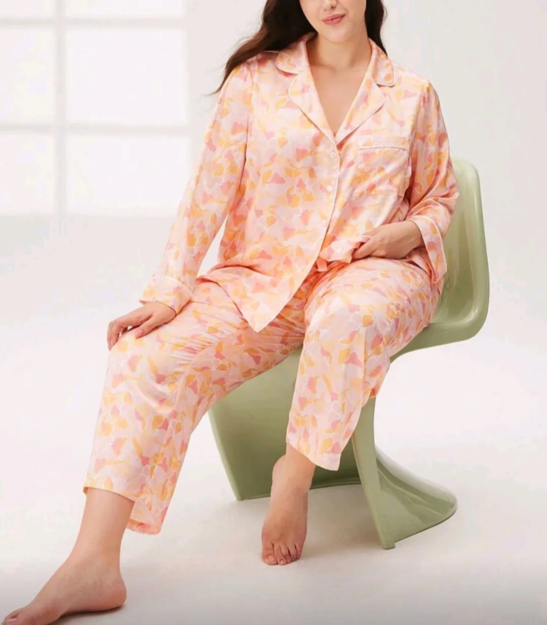 Pyjama floral pêche