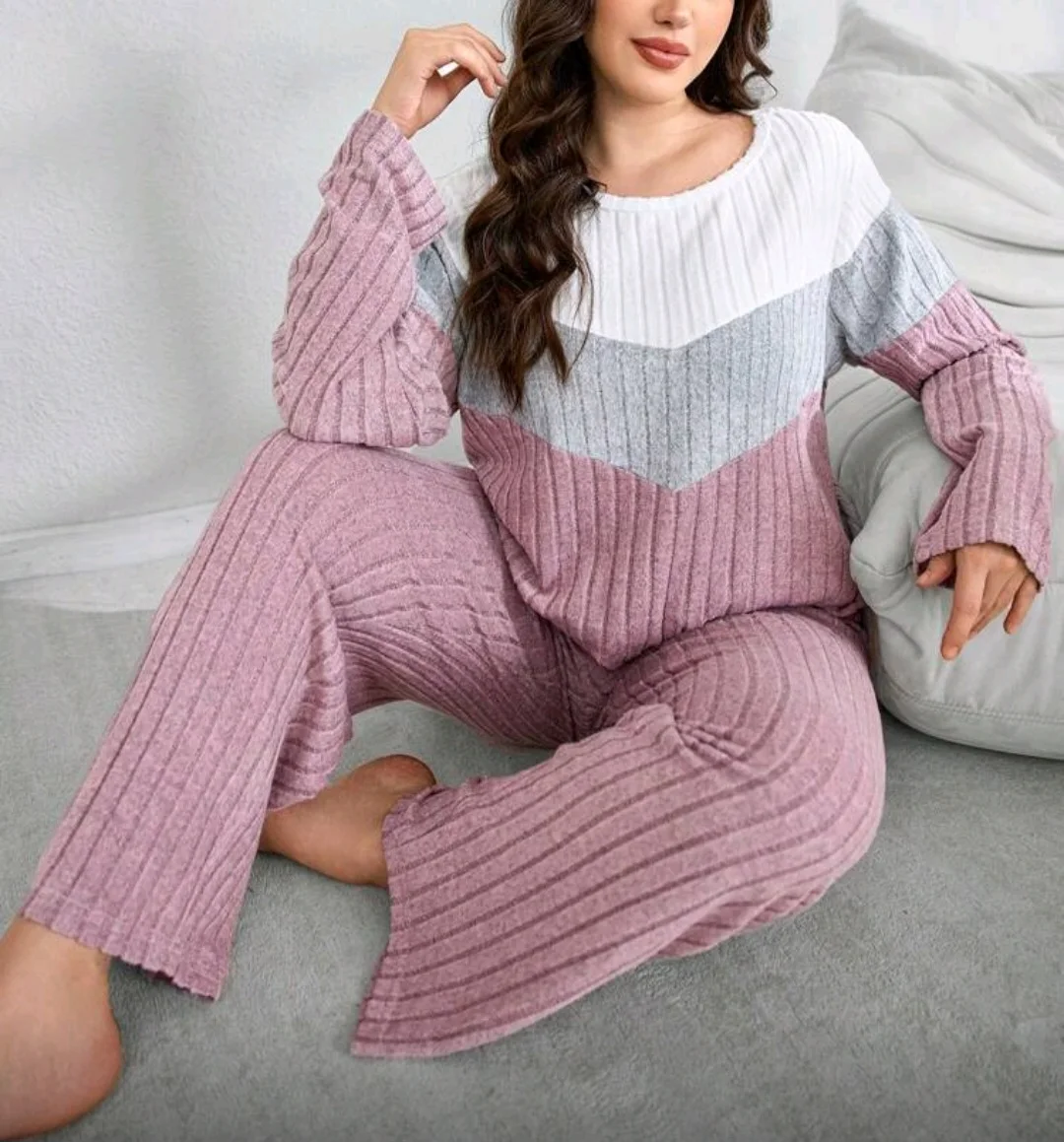 Pyjama en maille duveteuse patchwork