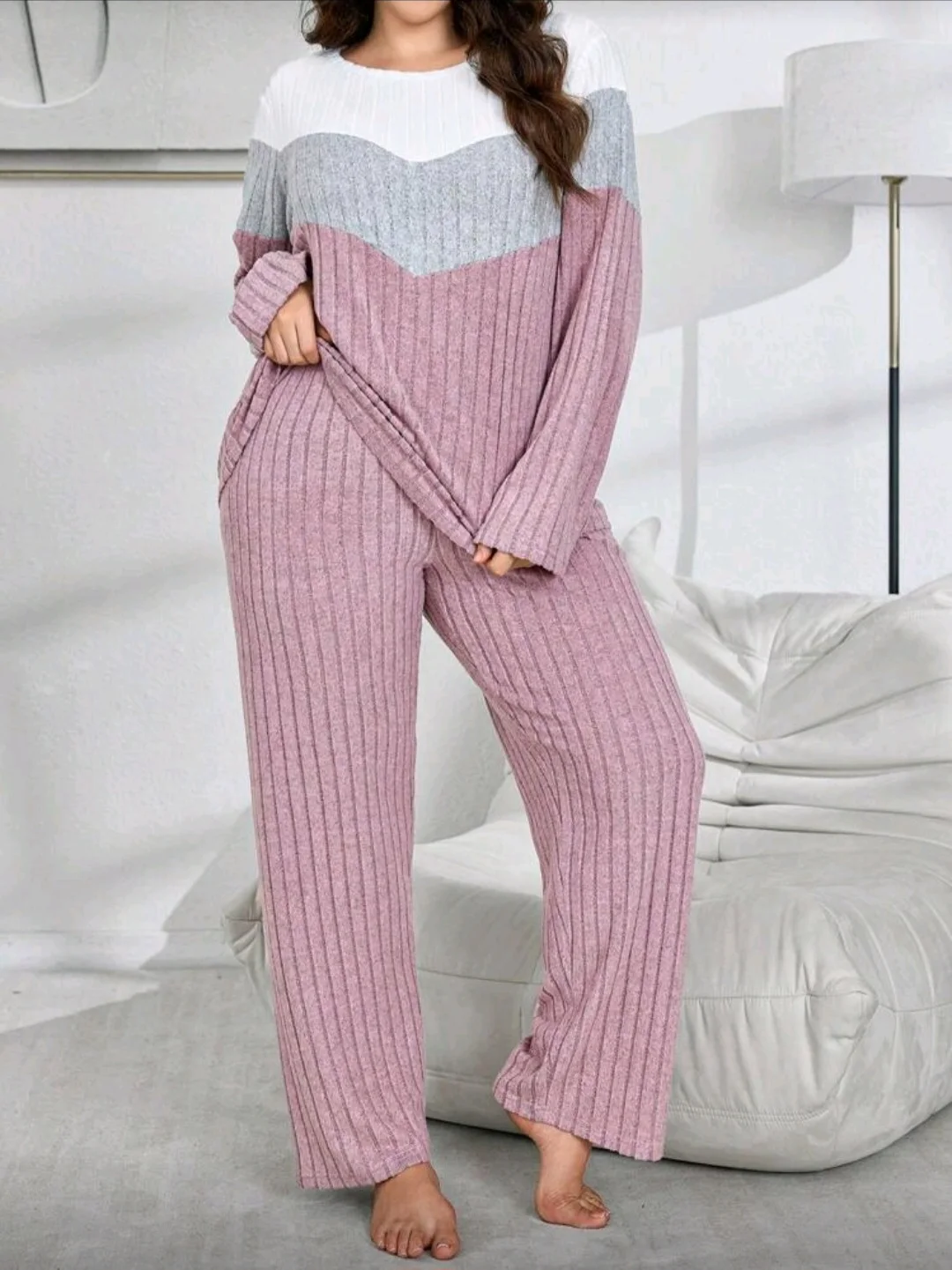 Pyjama en maille duveteuse patchwork