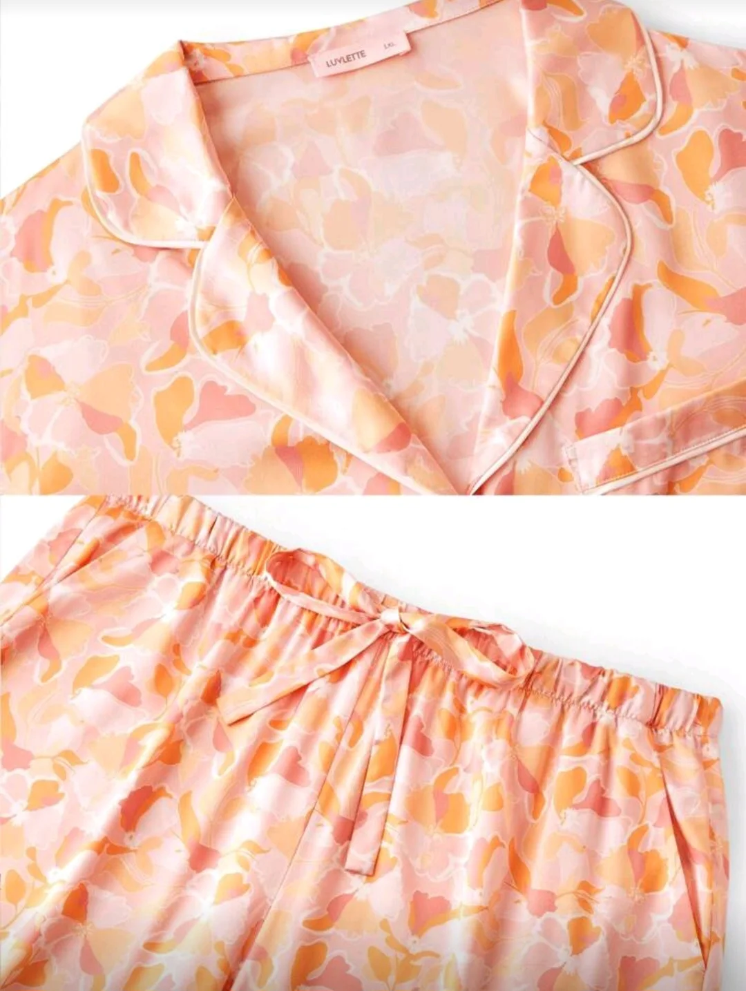 Pyjama floral pêche