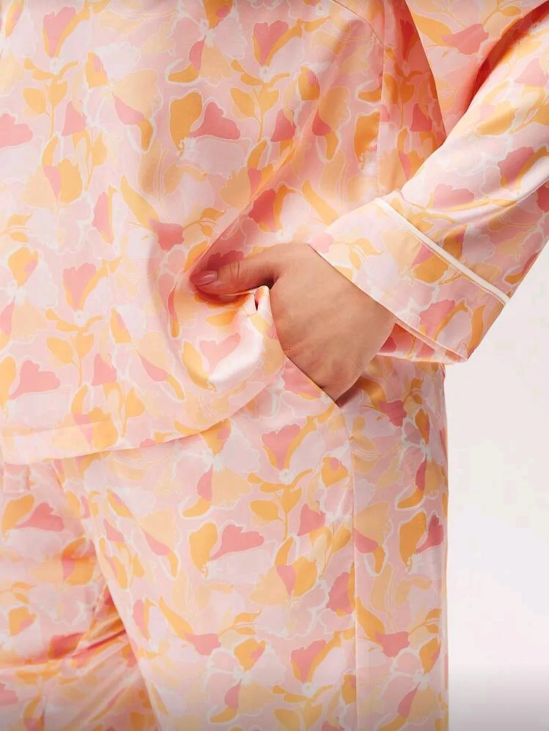 Pyjama floral pêche