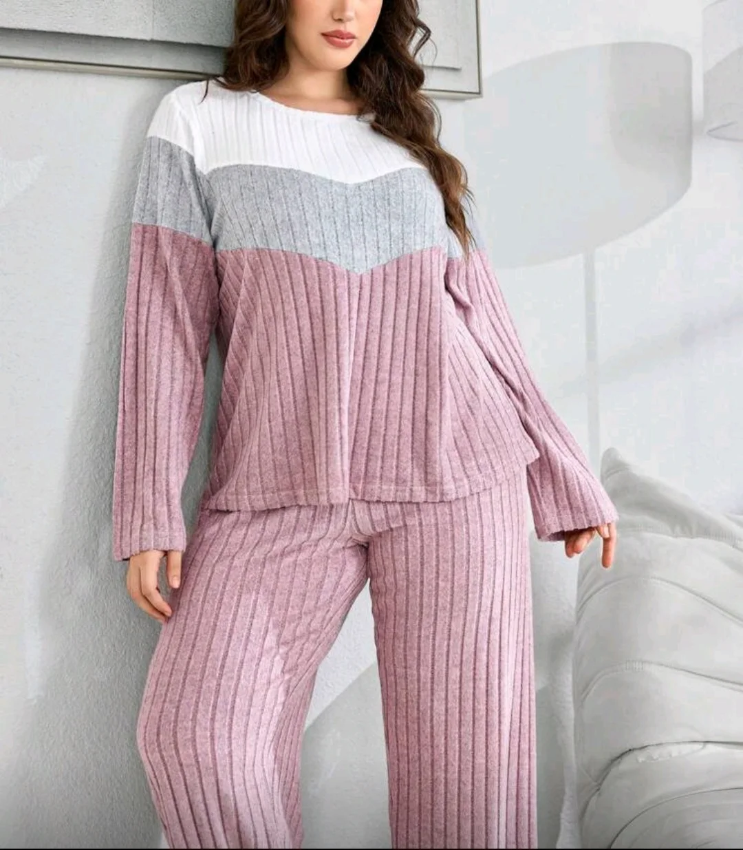 Pyjama en maille duveteuse patchwork