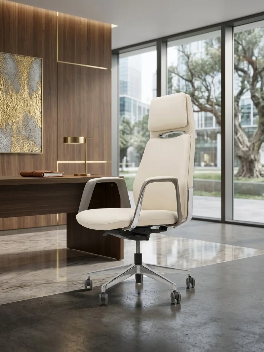 Fauteuil de Bureau Élégant – Ivory Design