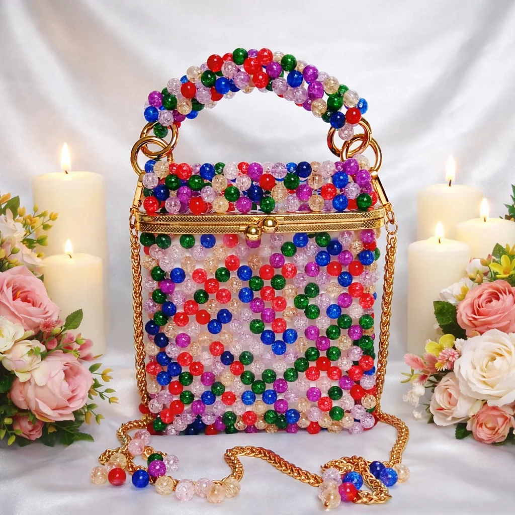 حقيبة قوس الألوان – Rainbow Beaded Bag