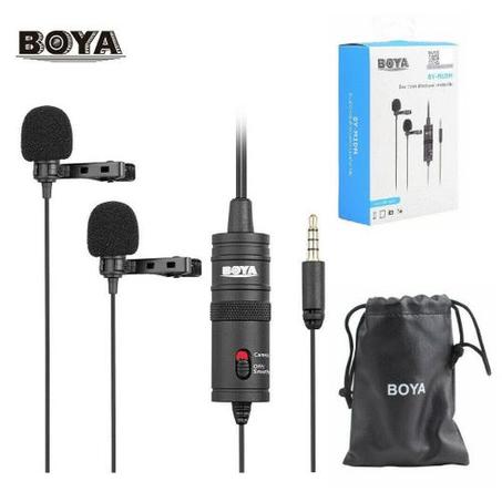 Boya BY-M1DM Microphone Condensateur Double Omni-Directional Micro Cravate