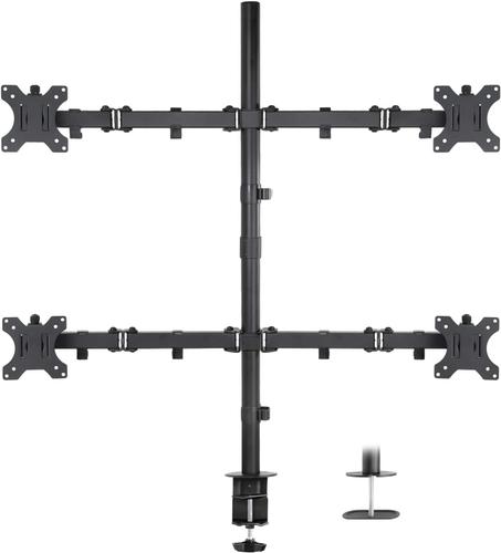 Supports de Quatre Moniteurs Avec Base 13 à 27 Pouces.