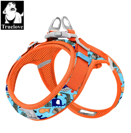 حزام شبكي بطبعة زهور للحيوانات الأليفة