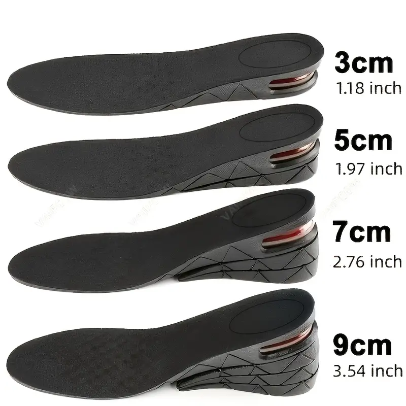 2 Pairs of Height-Increasing Insoles, Invisible Air Cushion Insoles
