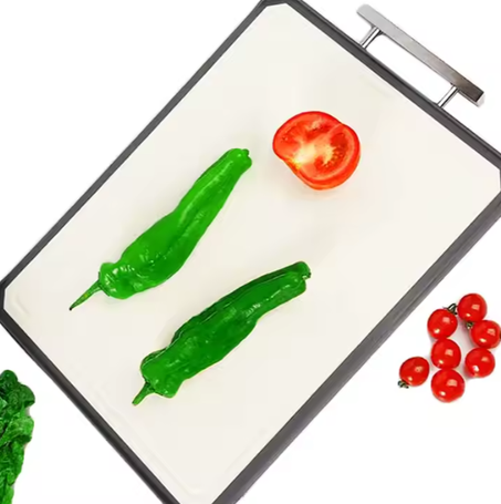 لوح تقطيع مستطيل من الفولاذ المقاوم للصدأ على الوجهين مضاد للبكتيريا والرطوبة