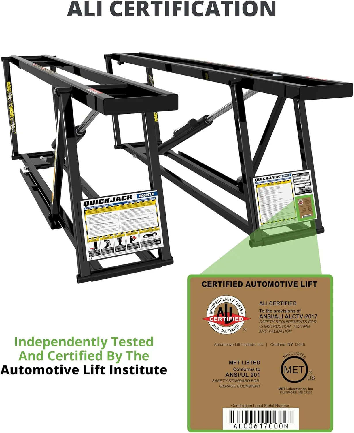QuickJack® 6000TLX 6,000-lb. Capacity Portable Car Lift | Extended Length Frame | 110V Power Unit