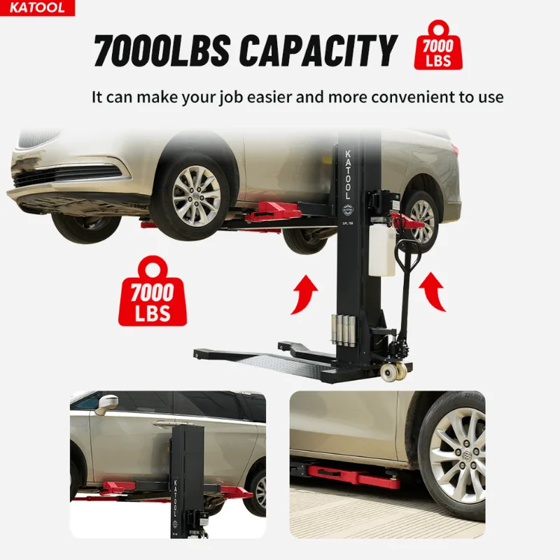 Katool SPL 700 7,000 lb. Single Post Lift – Compact Heavy-Duty Series – Factory-Direct Savings