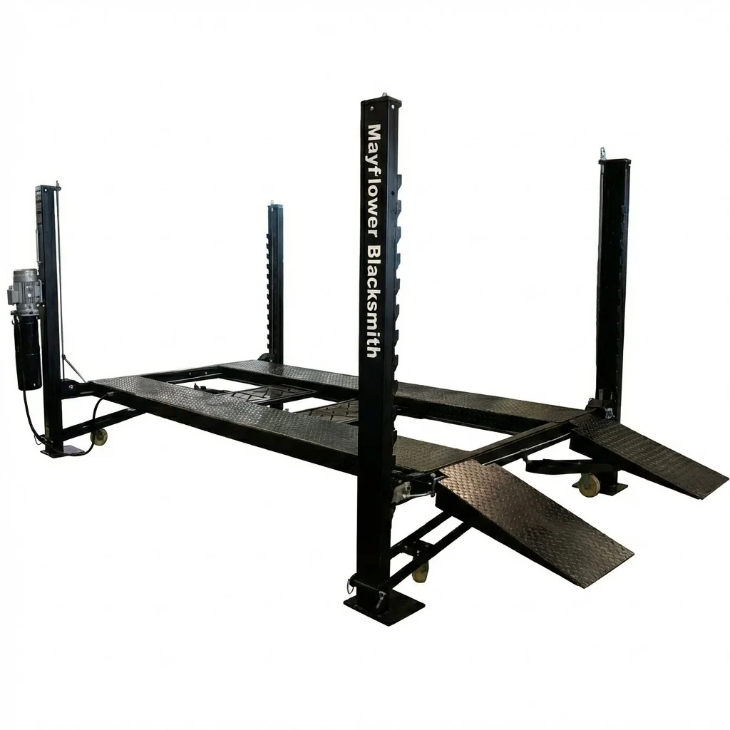 Mayflower Blacksmith Heavy Duty Four Post Lift Storage Service Extra Length Height Pro8000XLH