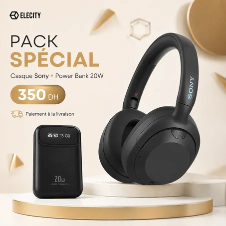 Pack Casque Sony + Power Bank 20W — Offre Limitée