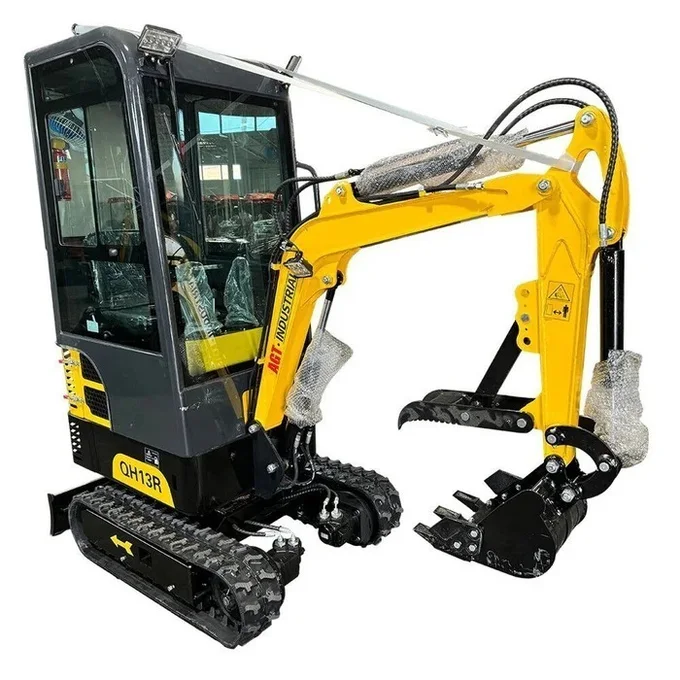 AGT QH13R 1‑Ton Gasoline Mini Excavator with Enclosed Cab