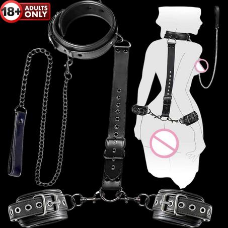 Lit SM Kit avec menottes réglables Collier Corde Bandeau Amovible Bondage Gear & Sex Accessoires pour Couples