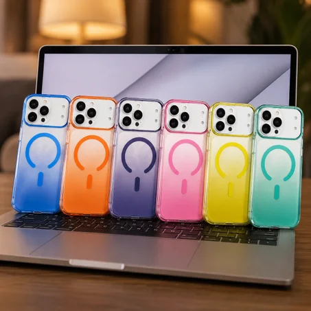 كوفر آيفون بتدرّج لوني مع MagSafe وإطار كاميرا بارز