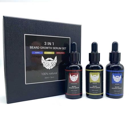 الحزمة الذهبية لنمو اللحية 3 في 1