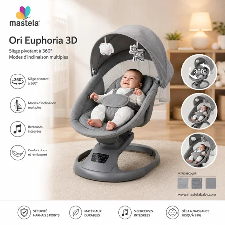 Balancelles Mastela 3 en 1 ORI EUPHORIA 3D