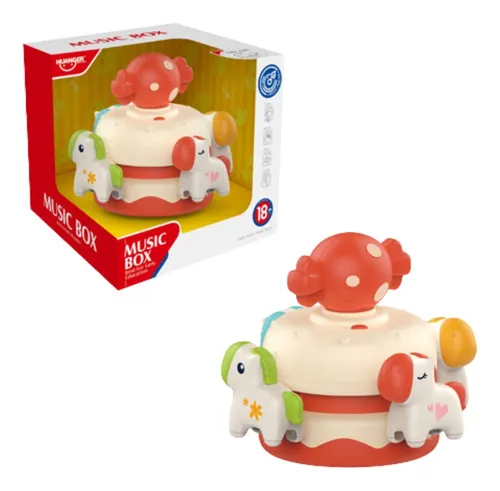 HUANGER – Jouet Musical Rotatif avec Animaux rose