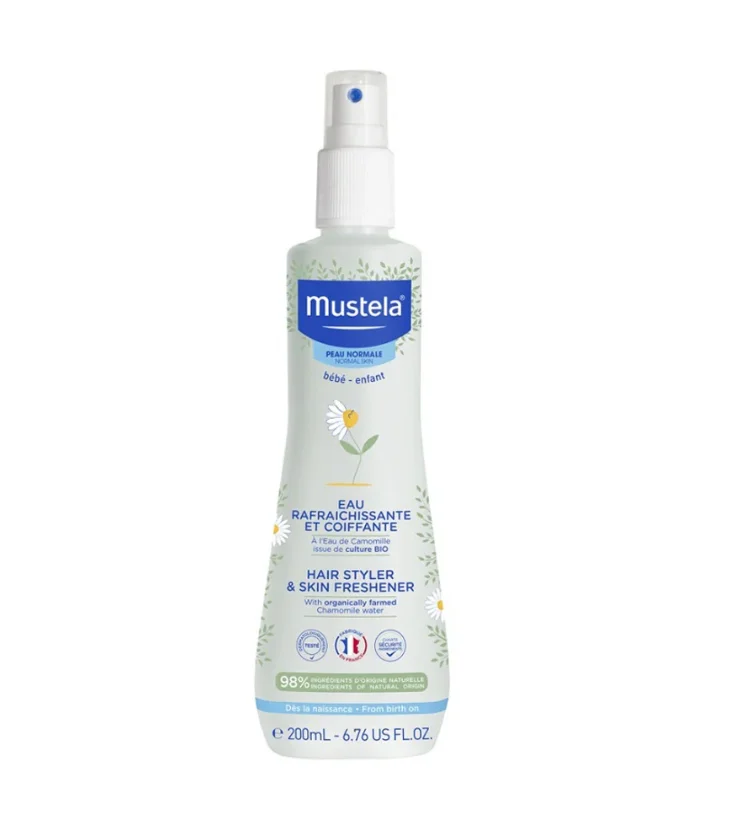 Mustela Eau Rafraichissante et Coiffante Bébé à l’eau de Camomille Bio 200ml