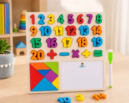 Puzzle Éducatif Magnétique – Chiffres, Opérations & Tangram