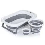 Baignoire 3 pièces pour les bebes avec seau et Gobelet Rinceur