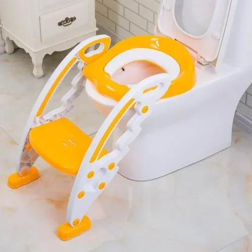 Réducteur, Siège, pot de toilette avec marche pour les bebes , apprentisage facile Jaune